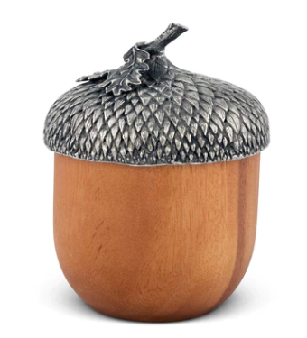 Vagabond House Wood Box with Pewter Acorn Top