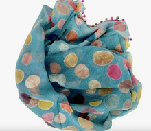 Load image into Gallery viewer, MRow Cotton Silk Scarf Dots
