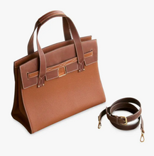 Load image into Gallery viewer, Oakbark &amp; Chrome Leather Stable Tote
