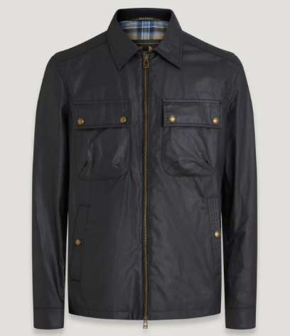 Belstaff Tour Waxed Cotton Overshirt Faded Olive