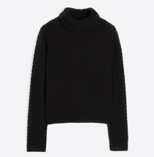 Load image into Gallery viewer, Vilagallo Turtleneck Sweater Black Herringbone
