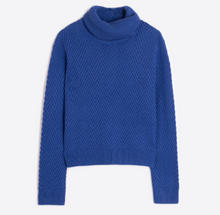 Load image into Gallery viewer, Vilagallo Turtleneck Sweater Blue Herringbone
