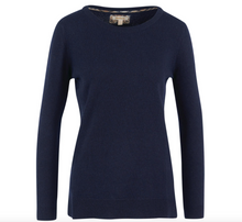 Load image into Gallery viewer, Barbour Women Pendle Crew Sweater Navy/Fawn
