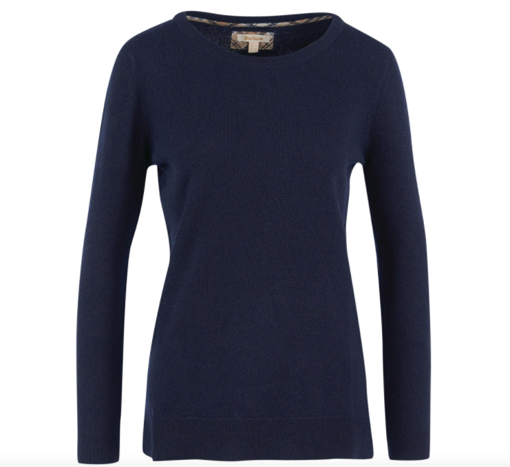 Barbour Women Pendle Crew Sweater Navy/Fawn