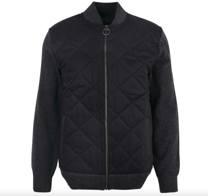 BARBOUR Essen Box Quilt Full Zip Charcoal