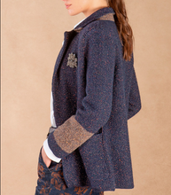 Load image into Gallery viewer, Tonet Knit Nubby Blazer Navy Speckled Pink
