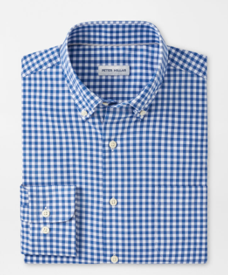 Peter Millar Trenton Crown Lite Cotton-Stretch Shirt Blue