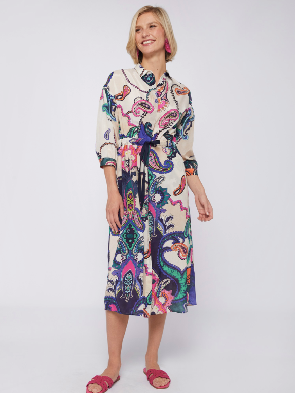 Vilagallo Dress Lipa Maxi Paisley Print