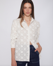 Load image into Gallery viewer, Vilagallo Shirt Nadine White Embroidered Flowers
