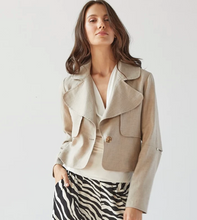 Load image into Gallery viewer, Adroit Ninon Linen Blend Jacket Sand
