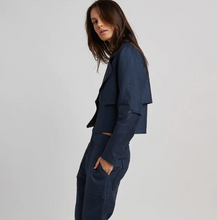 Load image into Gallery viewer, Adroit Ninon Linen Blend Jacket Navy

