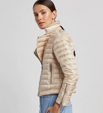Load image into Gallery viewer, Adroit Roxane Down Filled Moto Jacket - Champagne
