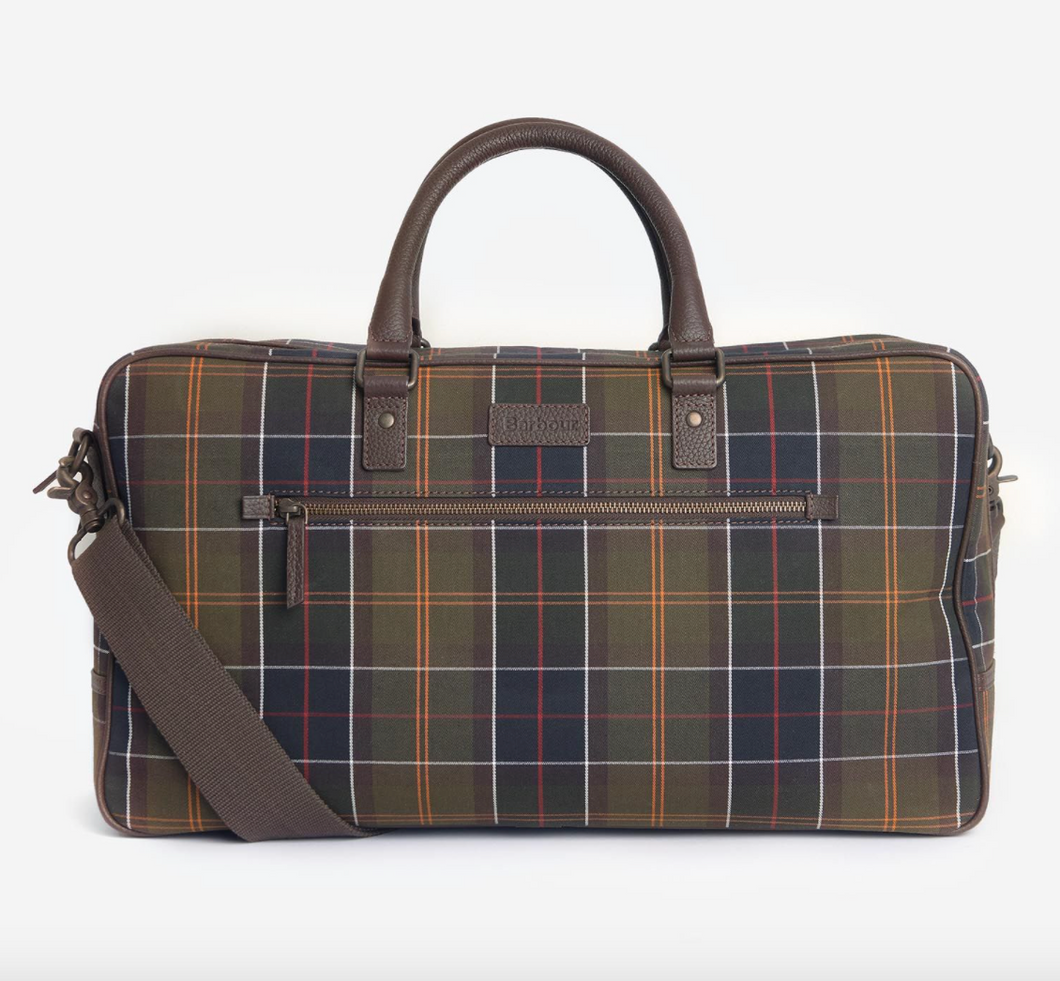 BARBOUR Tartan/Leather Holdall Travel Bag