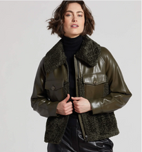 Load image into Gallery viewer, Adroit Pico Vegan Leather W/Faux Fur Bomber
