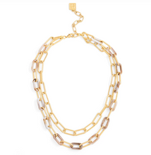 Load image into Gallery viewer, Z Jewelry Necklace Alternating Marbled Resin Links Beige
