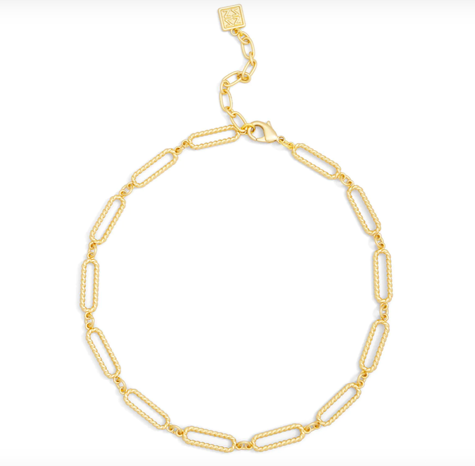 Z Jewelry Necklace Braided Links Collar Gold