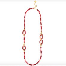 Load image into Gallery viewer, Z Jewelry Long Necklace Beaded Striped Elipse
