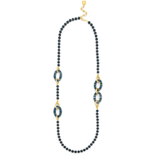 Load image into Gallery viewer, Z Jewelry Long Necklace Beaded Striped Elipse
