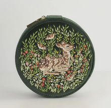 Load image into Gallery viewer, Fable Chloe Fawn Embroidered Jewelry Box Green

