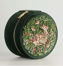 Load image into Gallery viewer, Fable Chloe Fawn Embroidered Jewelry Box Green
