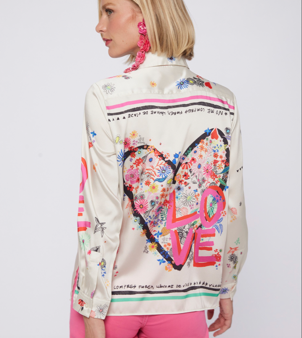 Vilagallo Shirt Irina Love Graffiti – Tweed & Vine