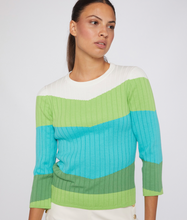 Load image into Gallery viewer, Vilagallo Sweater Color Block Canale Green

