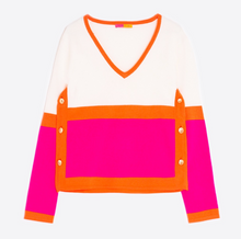 Load image into Gallery viewer, Vilagallo Sweater Color Block Ecru/Pink
