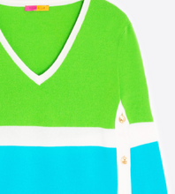 Load image into Gallery viewer, Vilagallo Sweater Color Block Green
