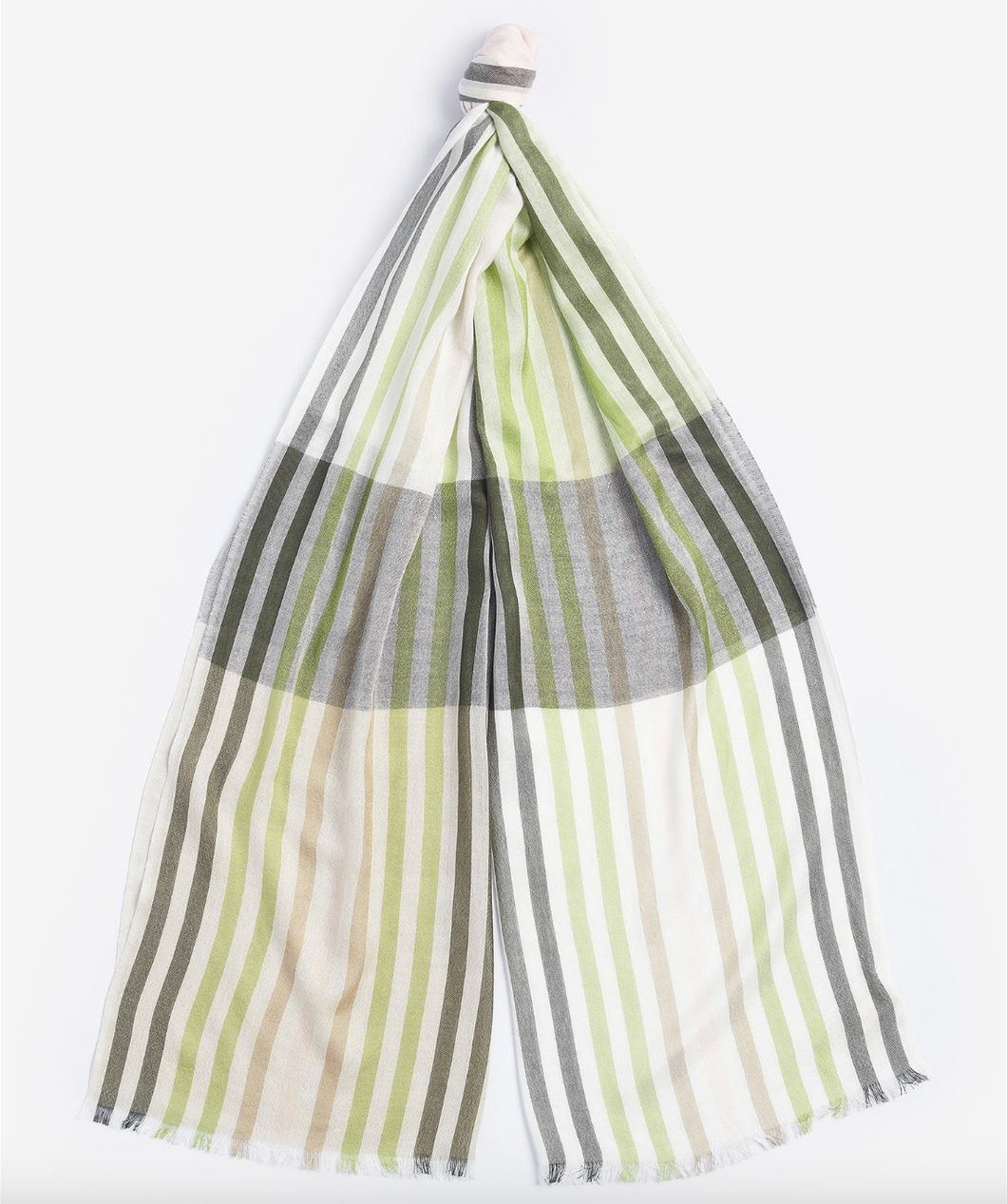 Barbour Kendra Check Scarf Wrap Bay Leaf