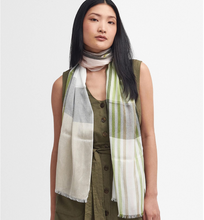 Load image into Gallery viewer, Barbour Kendra Check Scarf Wrap Bay Leaf
