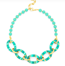 Load image into Gallery viewer, Z Jewelry Collar Necklace Beaded Striped Ellipse
