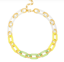 Load image into Gallery viewer, Z Jewelry Multi Color Resin Oval Links Collar Necklace
