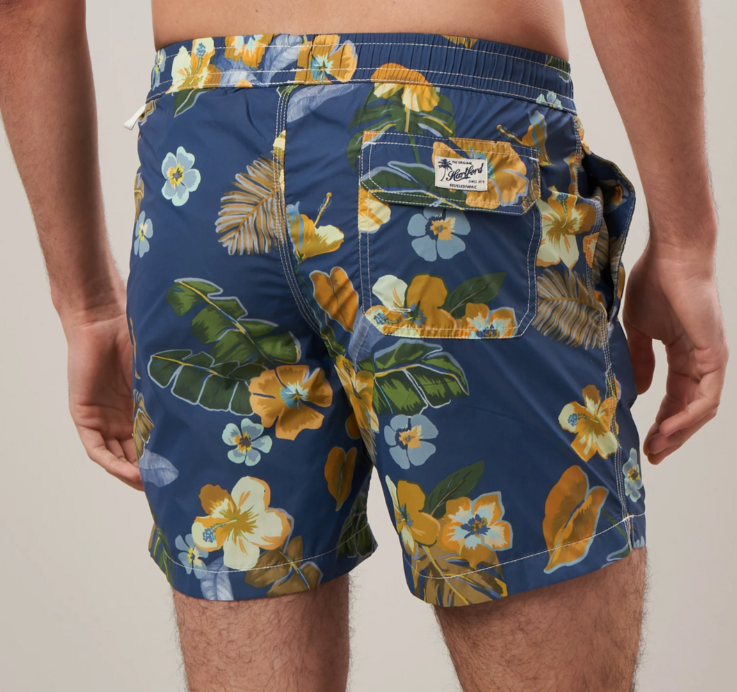 Hartford Swim Shorts Blue Hibiscus