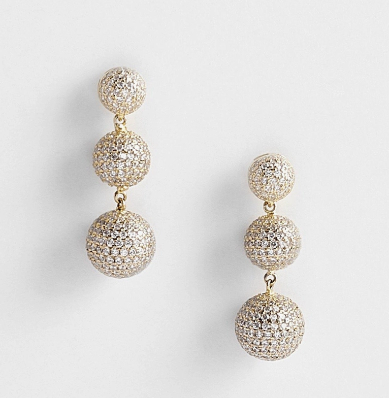Kosa Jewels Gianna Triple Ball Earrings Gold