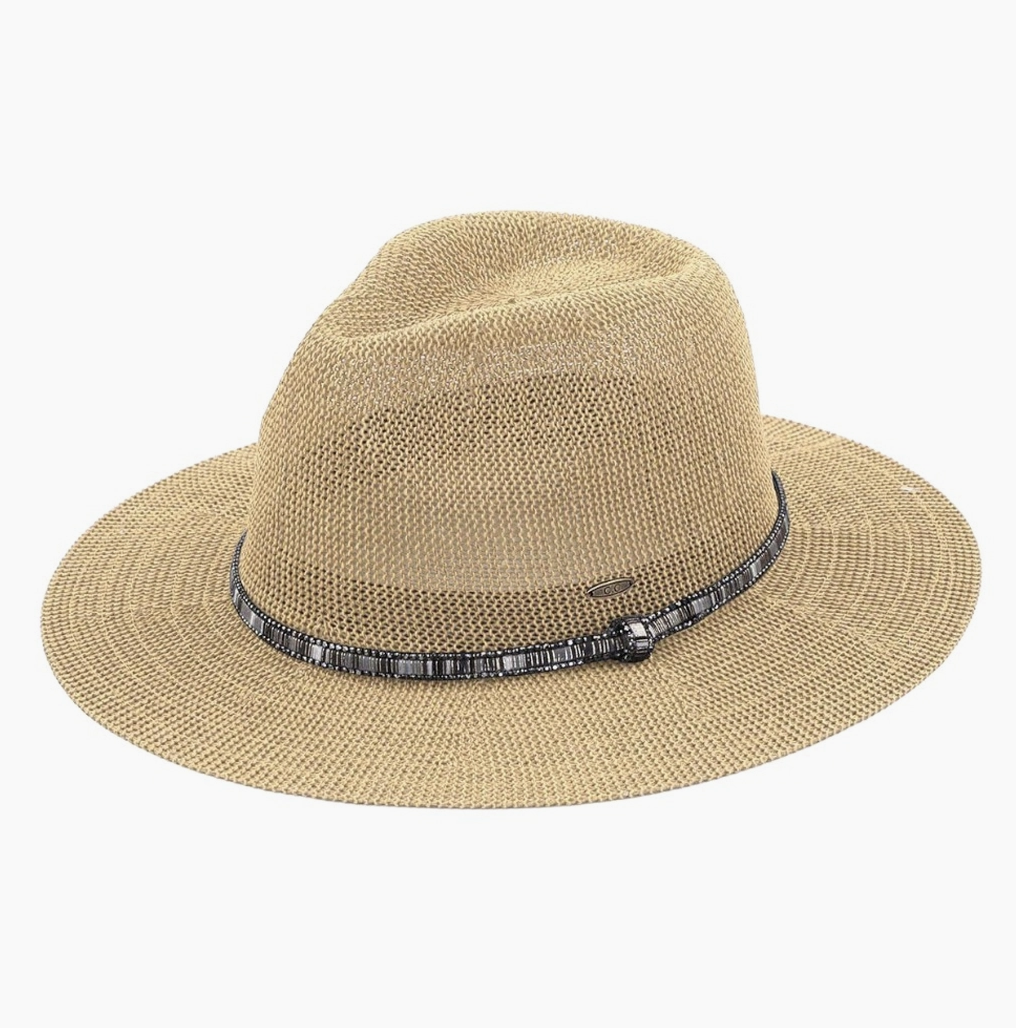 CC Panama Hat With Beaded Strap