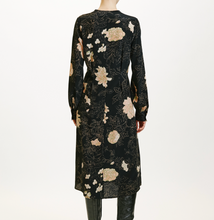 Load image into Gallery viewer, Momoni Wani Crepe Silk Dress Black Floral
