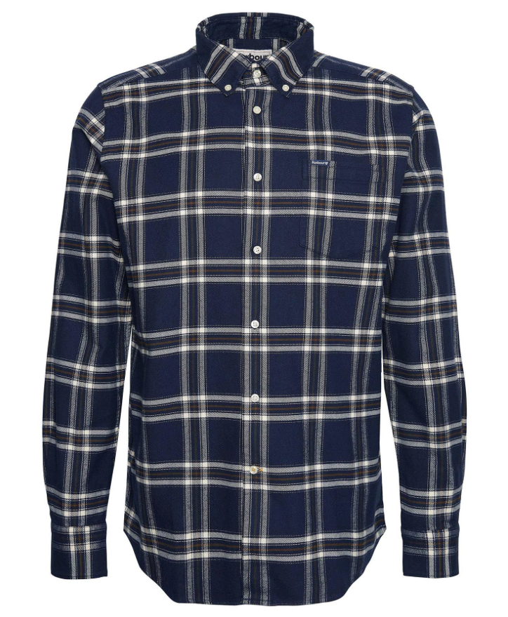 Barbour Bromley Tailored Shirt Navy Plaid