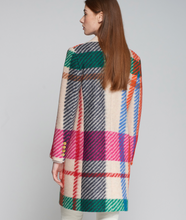 Load image into Gallery viewer, Vilagallo Coat Midi -Camel with Multi Plaid
