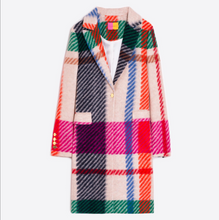 Load image into Gallery viewer, Vilagallo Coat Midi -Camel with Multi Plaid
