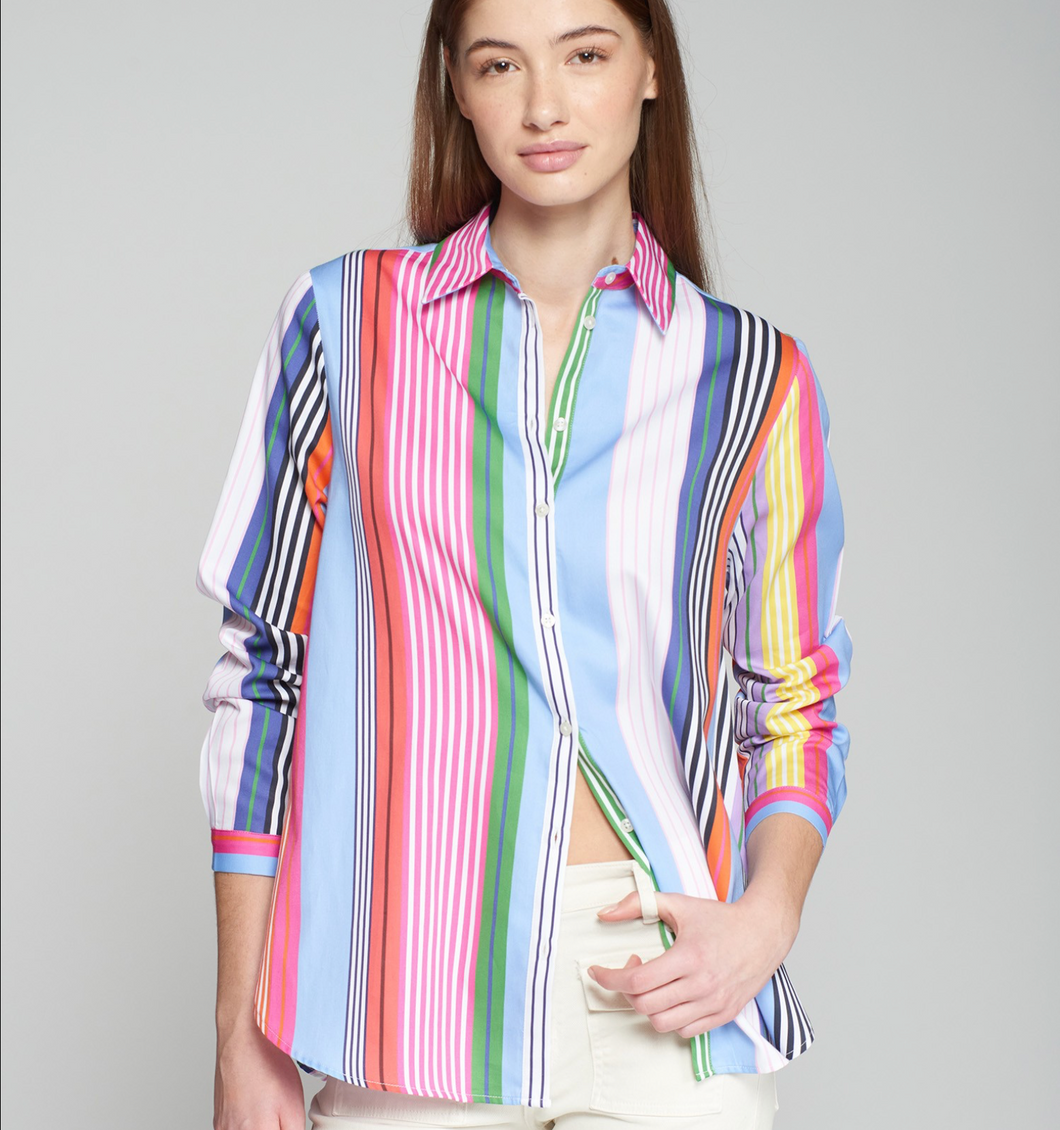 Vilagallo Blouse Anastasia Cotton Multi Stripes