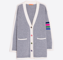 Load image into Gallery viewer, Vilagallo Cardigan Grey w/4 Stripes
