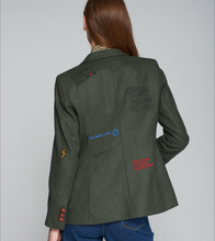 Load image into Gallery viewer, Vilagallo Jacket Loden Green w/Embroidered Phrases
