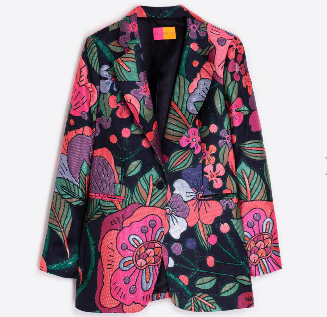 Vilagallo Jacket Embroidered Floral Jacquard