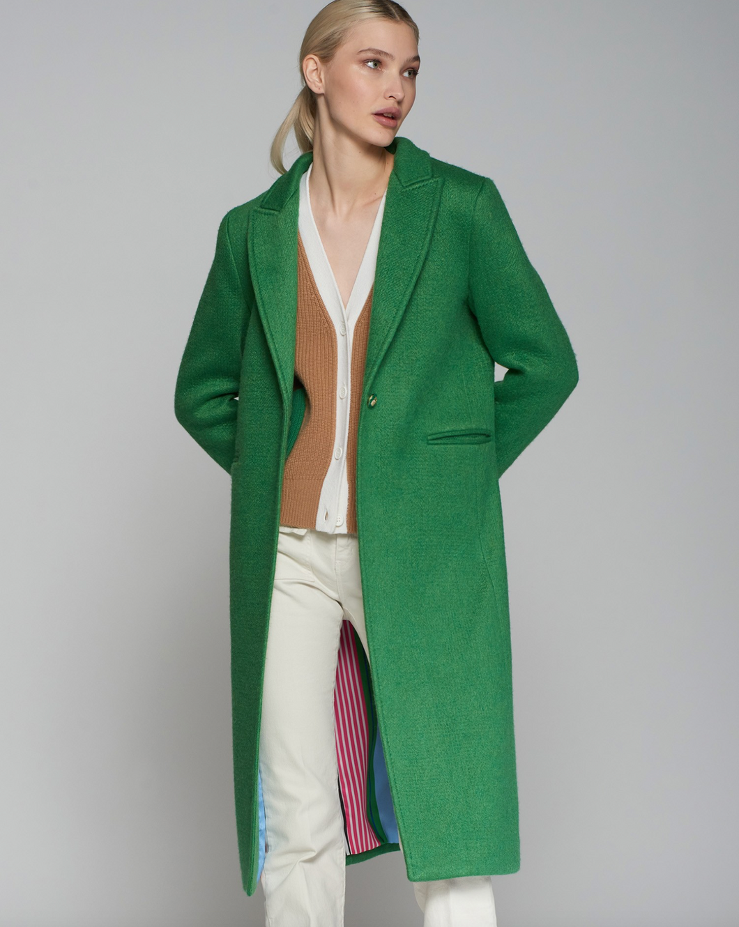 Vilagallo Coat Katherin Green Wool Blend