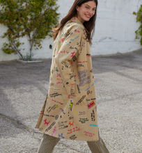 Load image into Gallery viewer, Vilagallo Coat Berenice w/Graffiti Sayings
