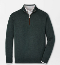 Load image into Gallery viewer, PETER MILLAR 1/4 ZIP AUTUMN CREST SWEATER - BALSAM GREEN
