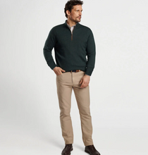 Load image into Gallery viewer, PETER MILLAR 1/4 ZIP AUTUMN CREST SWEATER - BALSAM GREEN
