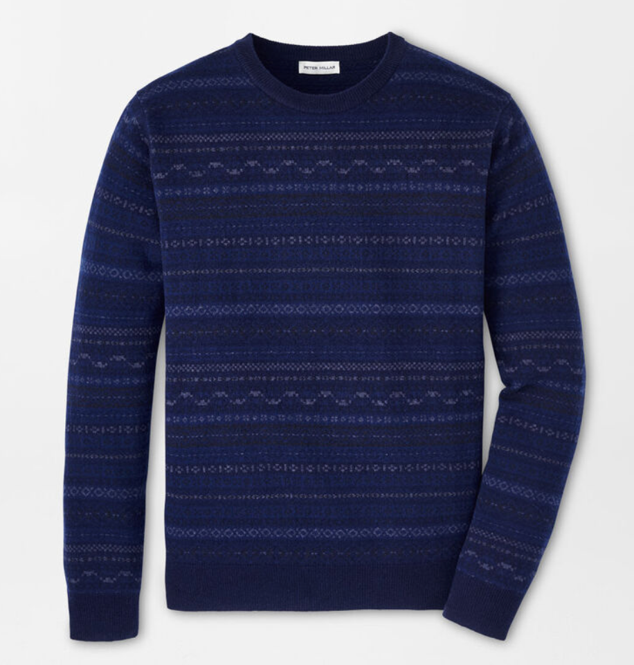 PETER MILLAR Crewneck Sweater Midnight Fairisle