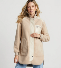 Load image into Gallery viewer, Adroit Audrey Faux Shearling Coat w/Side Zipper - Oak
