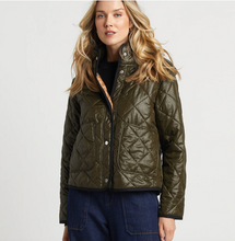 Load image into Gallery viewer, Adroit Shelby Short Quilted Hooded Jacket Army Green
